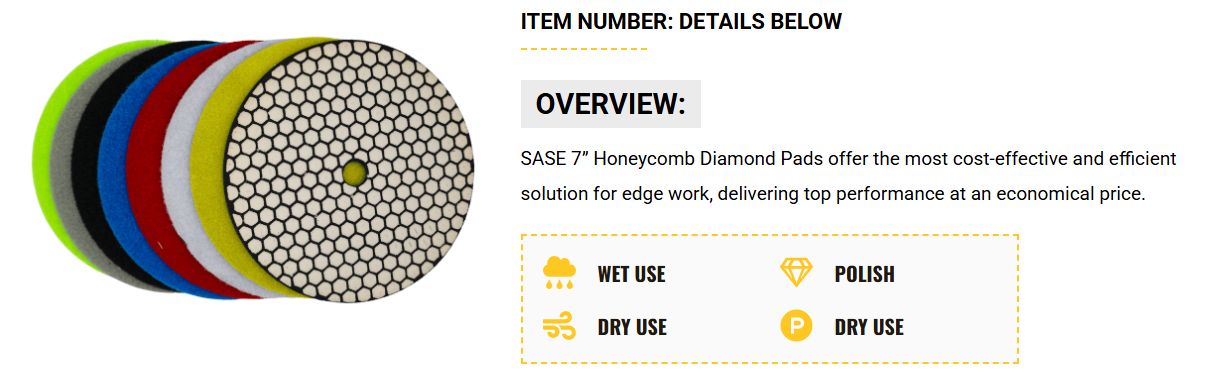 7″ Honeycomb Polishing Pads