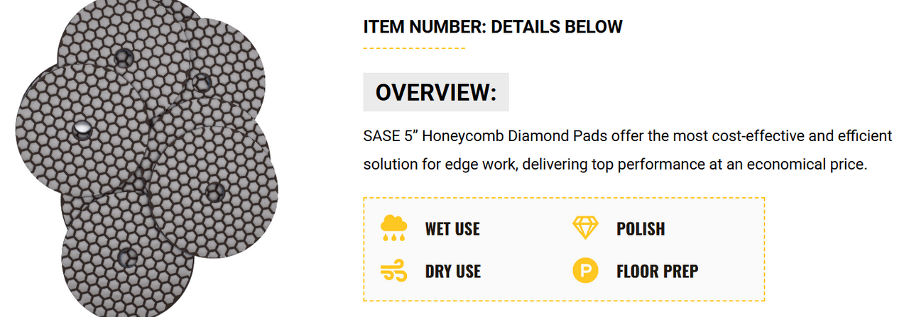 5″ Honeycomb Diamond Pads