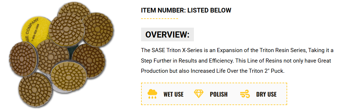 3" Triton X-Series Diamond Puck (White - 800 Grit)